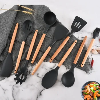 

9Pcs Silicone Kitchenware Set Cookware Modern Non-Stick Wok Soup Cookware Spoon Kitchen Tools Kitchenware