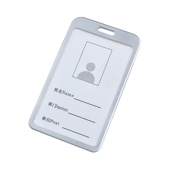 

1PC Work Card Holders With Rope Aluminium Alloy Card Holder Employee Name ID Card Cover Work Certificate Identity Badge