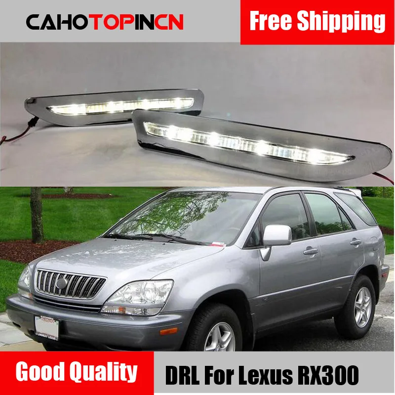 2 шт. для Lexus RX300 RX330 RX350 1999 2000 хромированная Автомобильная DRL лампа 12 В светодиодный водонепроницаемый дневной ходовой светильник Дневной светильник противотуманная фара