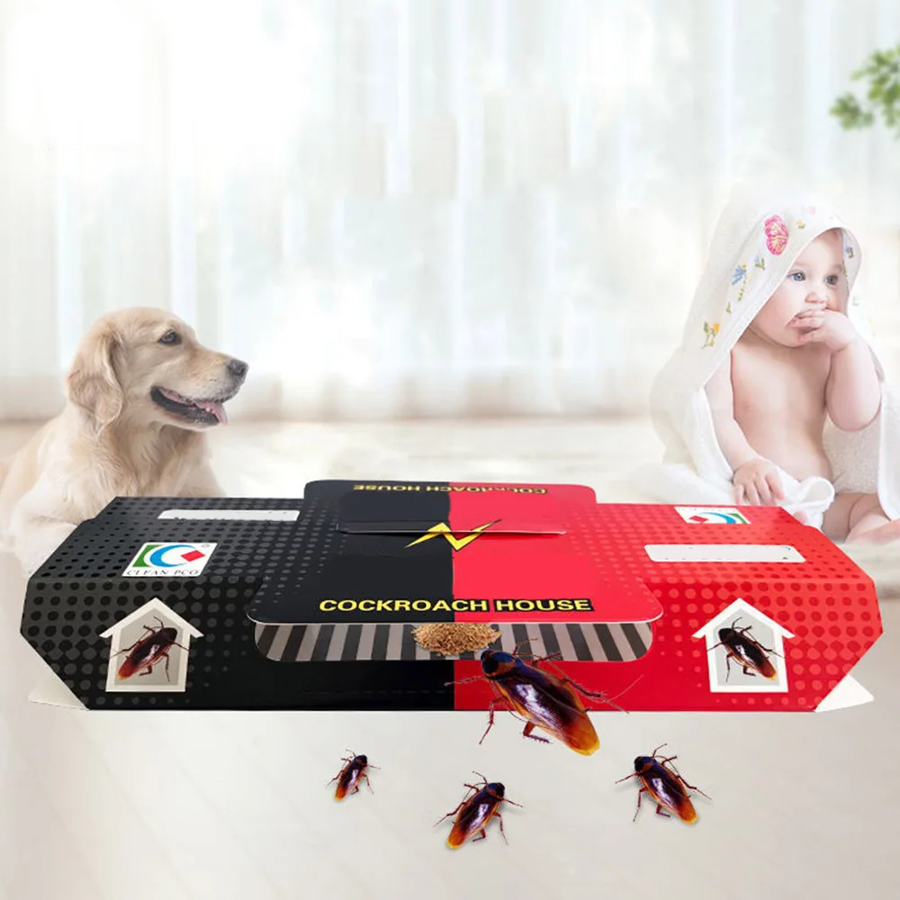 

New Cockroach Trap Pitfall House Killer Bug Insect Net Bait Catch Glue Home Pest Control Roach Black