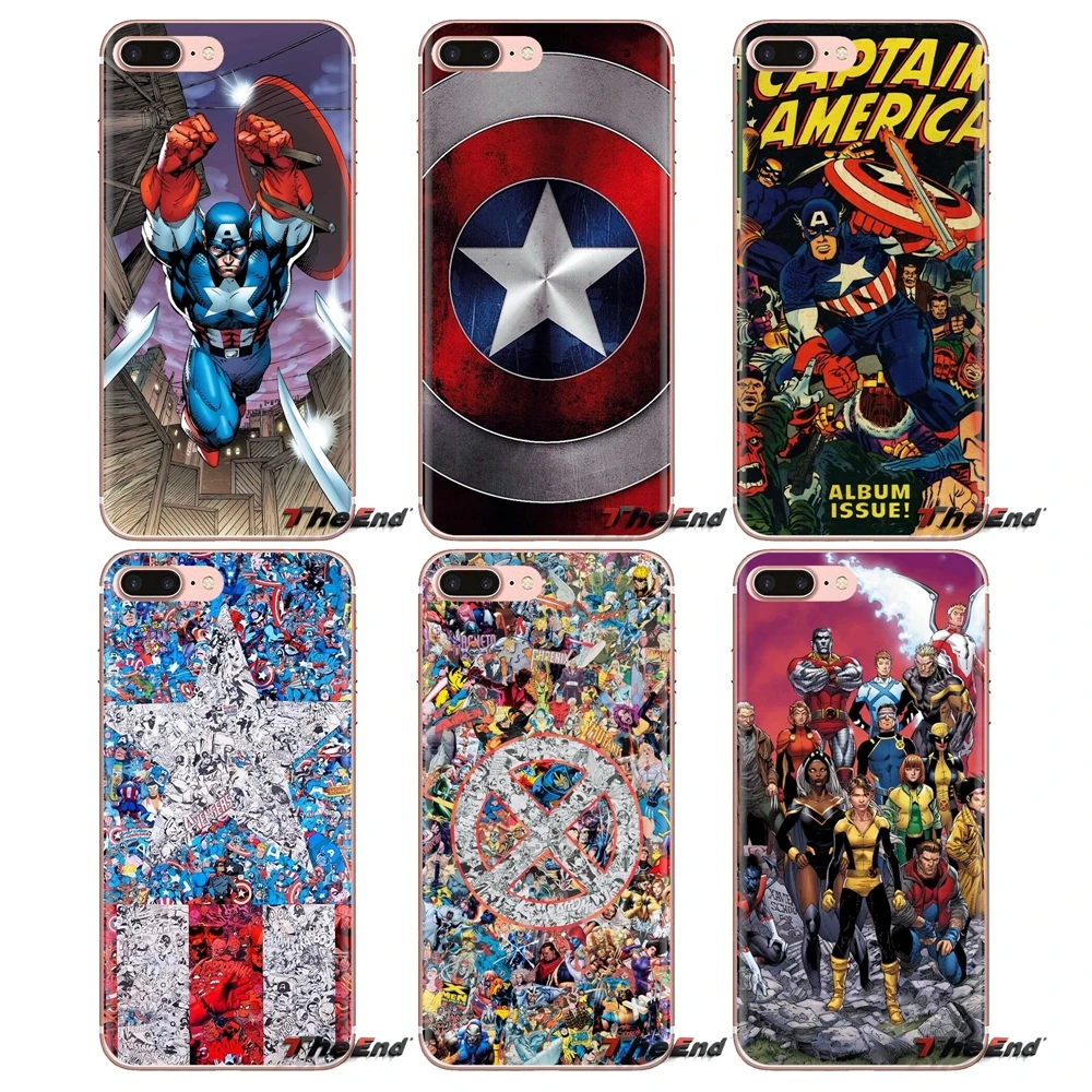 Marvel X-men Капитан Америка для Xiao mi 4 5 5s 6 A1 A2 5X6X8 9 Lite SE Pro Max Mix 2 3 2S прозрачные чехлы из