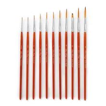 11 шт. рисовать Краски кисти набор художника Краски рисовальная нейлоновая кисть из волос Острый круглый ручка деталь Краски кисти для художника акриловые акварельных цветов