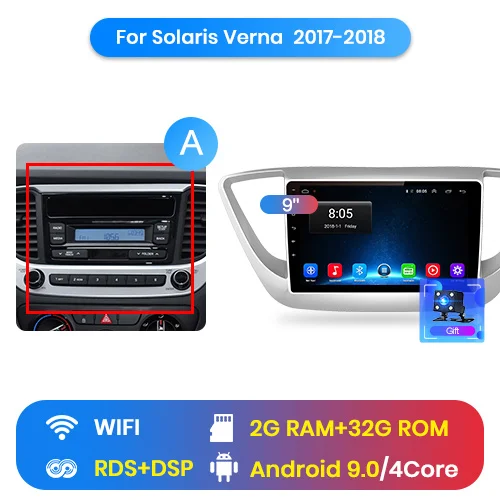 WIFI (2GB 32GB) A Junsun 2 г+ 32 Android 8,1 4 автомобиля радио мультимедиа видео плеер gps навигации для hyundai Verna din головное устройство нет dvd - Цвет: WIFI (2GB 32GB) A