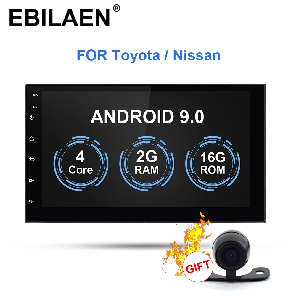  EBILAEN 2Din Android 9.0 Universal Car Multimedia For Nissan/Toyota/Corolla/VW Radio cassette playe
