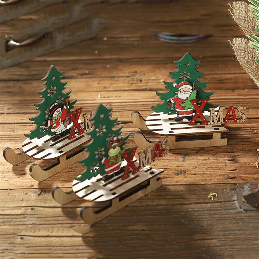 Рождественские деревянные декорации, сделай сам, сани, украшения, креативное сочетание, украшение, креативный домашний декор, enfeite De Natal