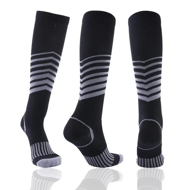 Unisex Black Compression Socks for Enhanced Performance and Pain Relief