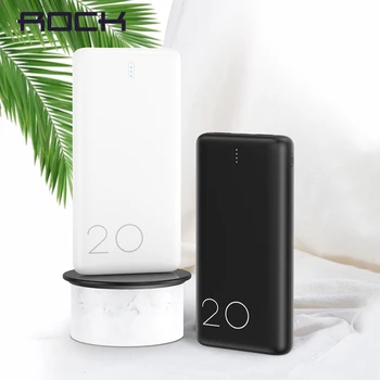 

Rock Power Bank 20000mAh Portable Charging Poverbank Mobile Phone External Battery Charger Double usb Powerbank For Xiaomi mi