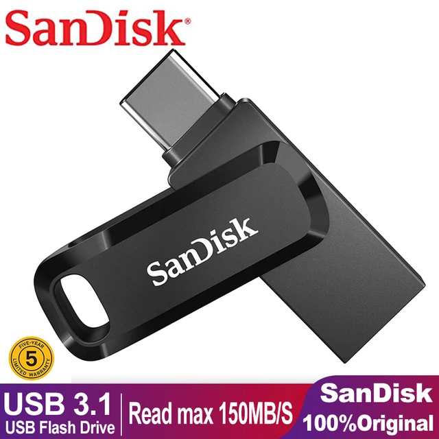 SanDisk Ultra Dual Drive Go USB 3.1 Type C 128GB 150MB/s USB Flash Disk  Memory Stick USB Type A Pendrive For Phone/Tablets/PC