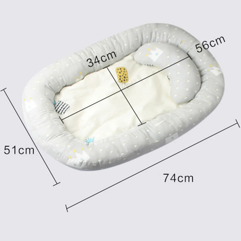 Переносная детская кровать-гнездо, съемная кроватка для путешествий, детская кроватка для младенцев, хлопковая Колыбель для малышей, колыбель, самостоятельно адаптирующаяся
