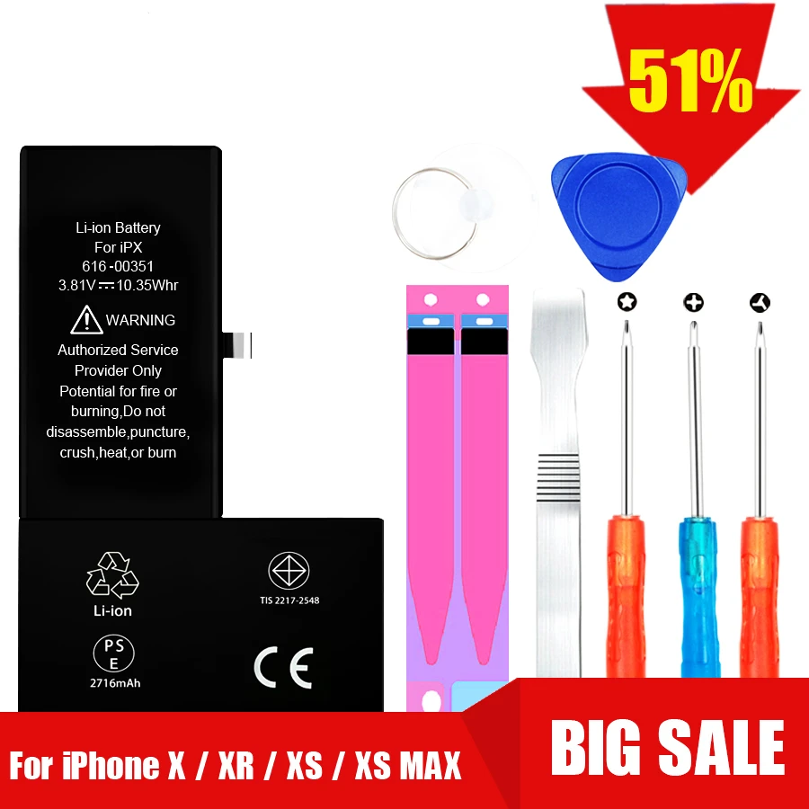 2020 IMIDO Original Phone Battery For iPhone X Xs XR Replacement High Capacity Max Bateria With Tool Kit | Мобильные телефоны и