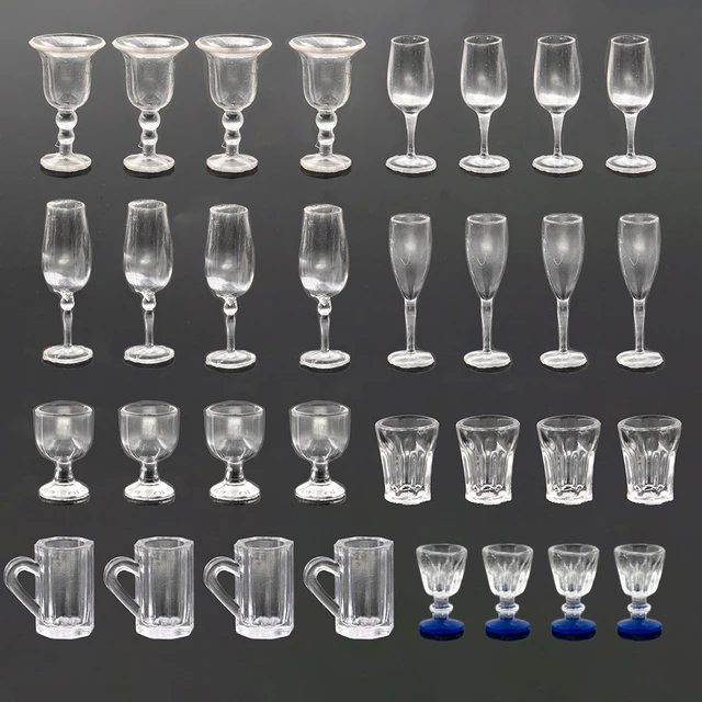 4Pcs 1/12 Dollhouse Miniature Wine Glass Mini Goblet Cup Toy for ob11 bjd Blythe Decoration Doll House Accessories 1