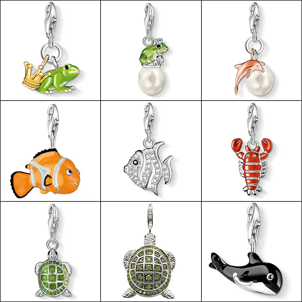 Рыба Лягушка Корона дельфинов убийца китов черепаха Лобстер Подвеска Шарм