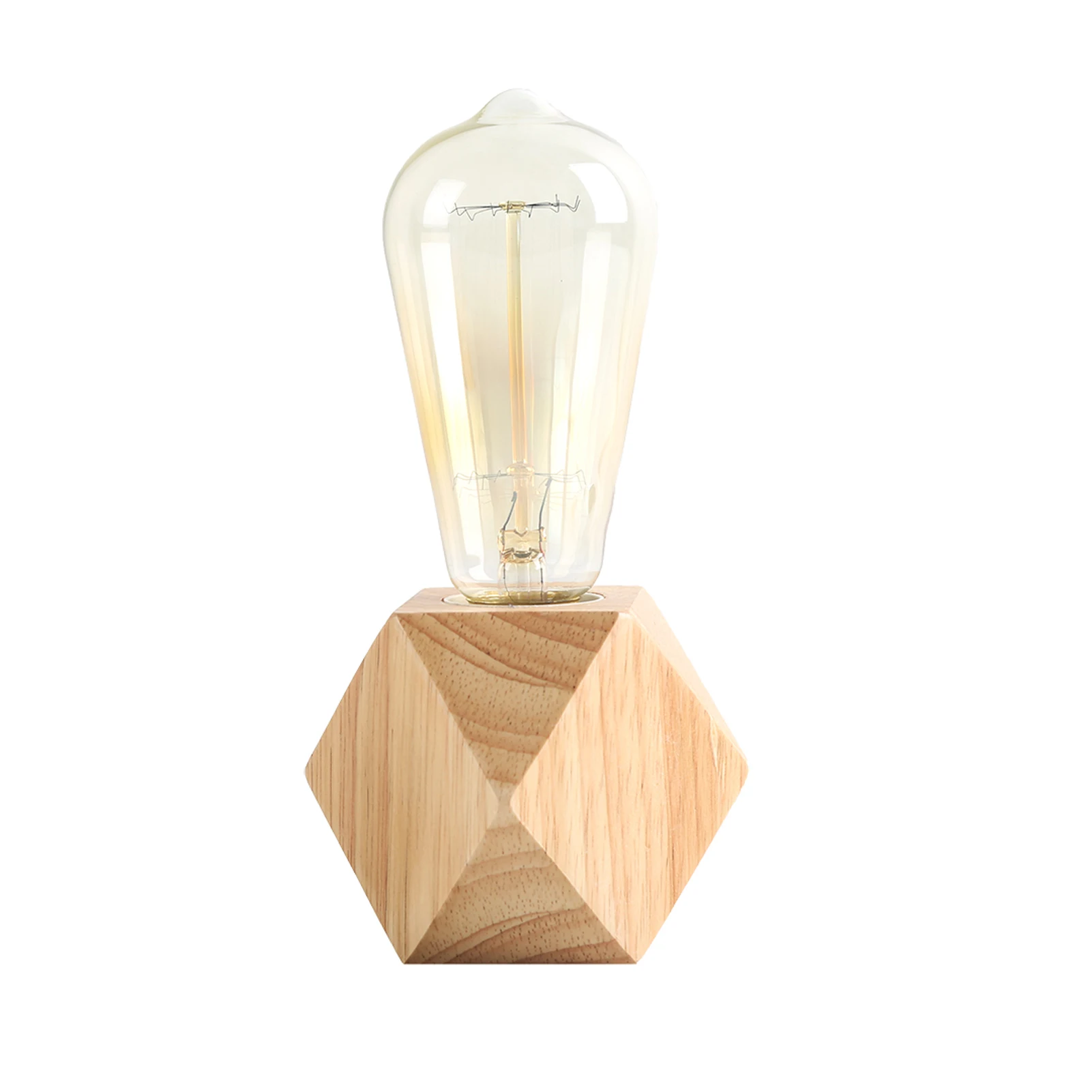 

OuXean Wooden Table Lamp E26 Dimmable Night-stand Lamp, Beside Lamp Modern Design Light Perfect for Living Room, No Bulb