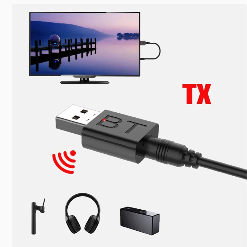 Bluetooth 5,0 аудио передатчик приемник стерео Bluetooth AUX RCA USB с 3,5 мм Jack кабель для ТВ ПК автомобильный комплект беспроводной адаптер