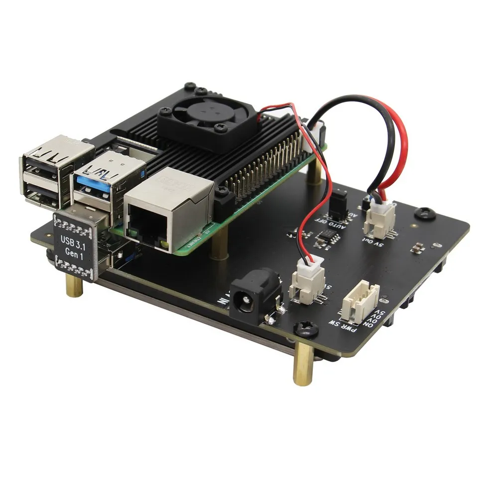 

Raspberry Pi 4 Model B 2.5 inch SATA HDD/SSD Shield,X825 V1.5 Storage Expansion Board with Armor Aluminum Alloy Heatsink kit