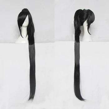 

Yu Kanda RG VEDA Asura Cosplay Wigs High-temperature Fiber Black Long Straight Tiger Clip Ponytail Hair With free wig net