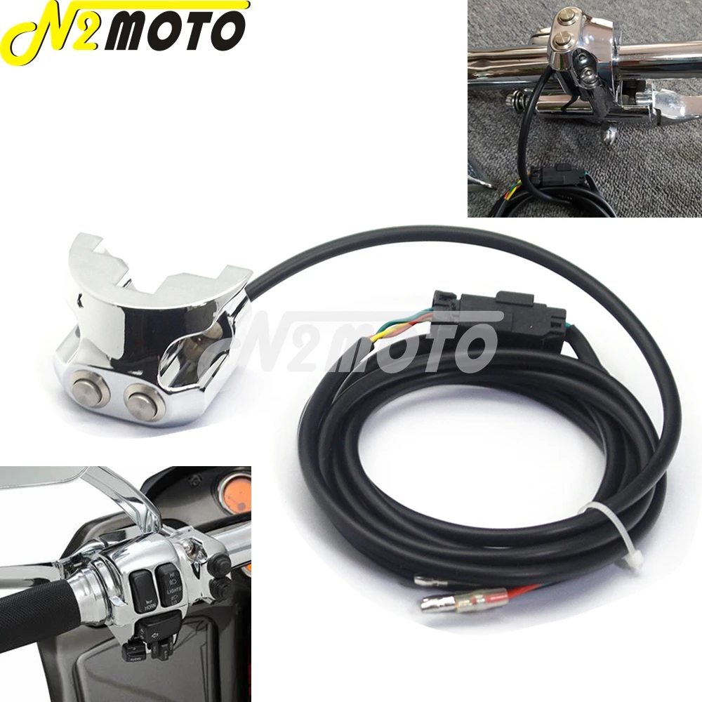 2 Button 3 Wire Air Ride Switch Handlebar Suspension Controller Bar Switches For Harley Dyna