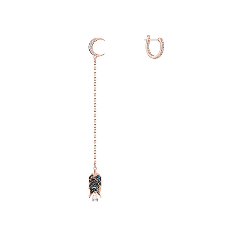 PANDOO модная подвеска Стерлинговое Серебро 1:1 копия, асимметричный дизайн загадочные сережки «летучая мышь» женские роскошные ювелирные изделия подарок