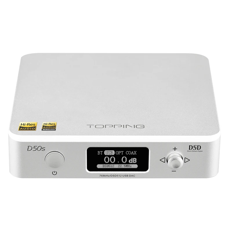 TOPPING D50s ES9038Q2M*2 DAC Bluetooth 5.0 LDAC DSD512 32Bit/768K Hi-Res Audio HIFI Decoder