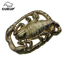 Cukup 3.6 3.7cm de largura cinto paties fivelas decorativas design de moda padrão escorpião liga de ouro fivela de metal para homem bckck071