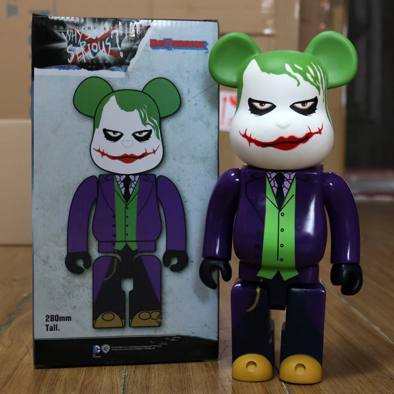 11in 28cm 400% Be@rbrick DIY Fashion Toy PVC Dark Knight Joker HeathLedger  Teddy bear Action Figure Collectible Model Toy
