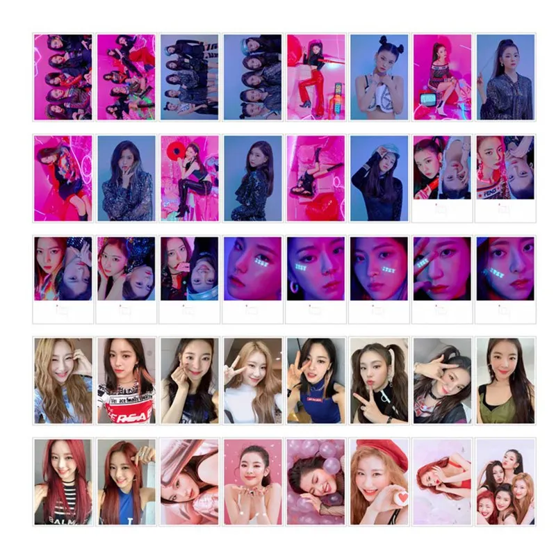 

40Pcs/Lot ITZY Photocard Photo Card PVC Crystal Card Stickers For Bus Student Card Stationery Set