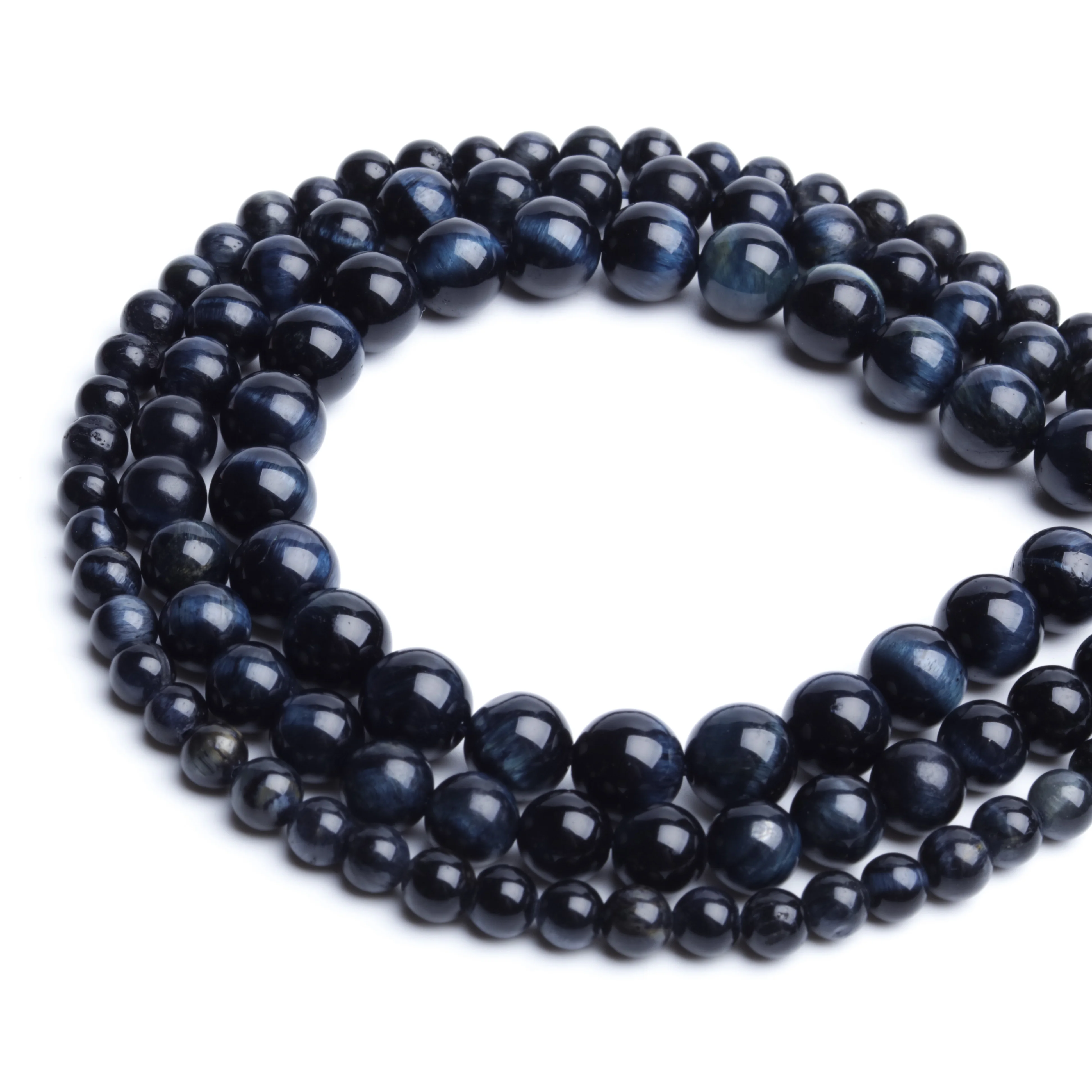 

Natural jewelry blue tiger eye stone Loose beads 4 / 6 / 8 / 10 / 12mm suitable for jewelry making DIY Bracelet Necklace