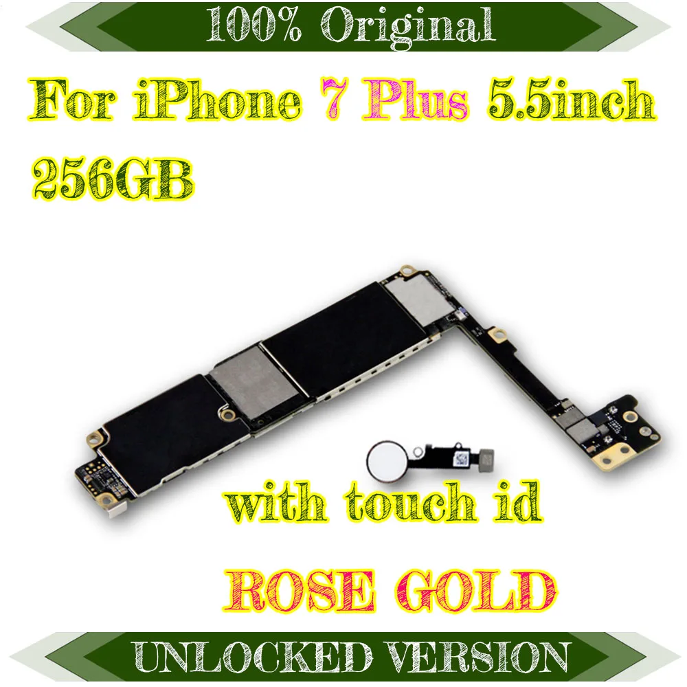

Free Shipping , 256gb for iPhone 7plus Motherboard with IOS Original unlock Icloud for iphone 7 5.5 inch Mainboard with Chips