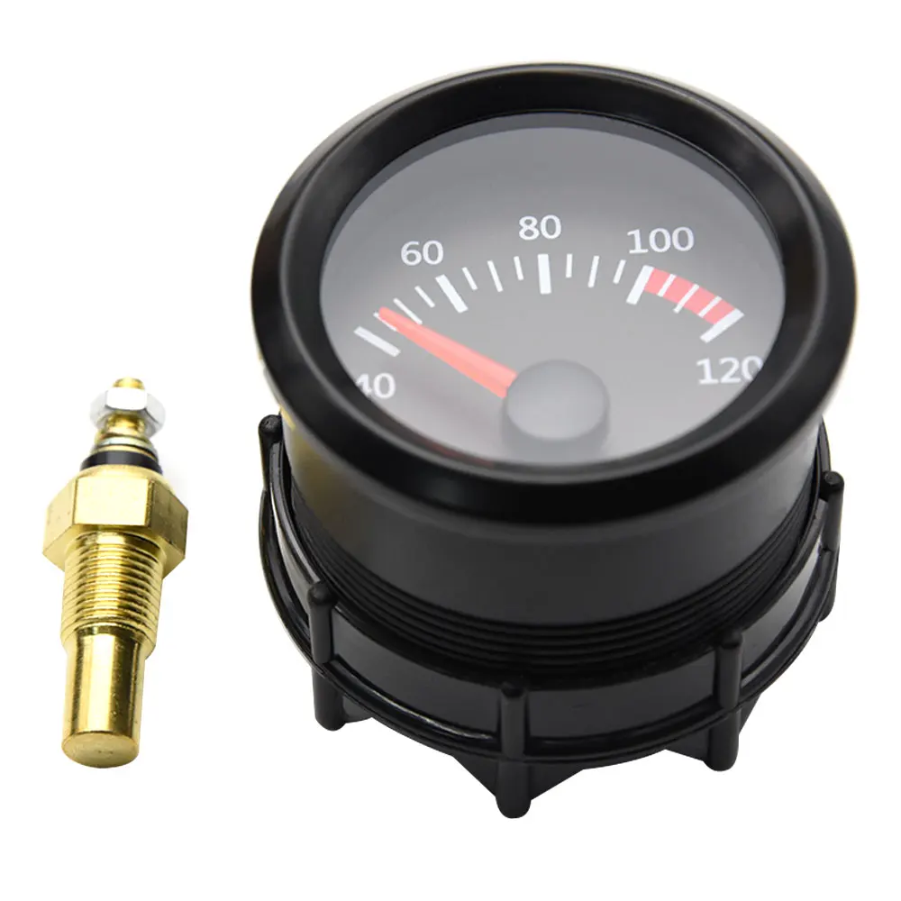 Indicador de temperatura de agua LCD con Sensor, adaptador de 1/8NPT de 52MM, 28-40MM, 40 ~ 120 Celsius, indicador de nivel de tanque de agua de carreras