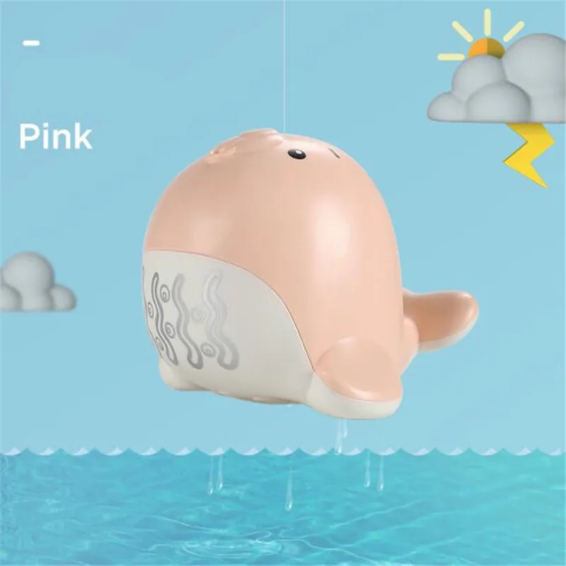 pink-sea lion Детские Игрушки для ванны для детей животные капли дождя пляжные игрушки Морской Лев Слон водные игрушки для детей ванная комната плавательный Ванна Душ игрушки - Цвет: pink-sea lion