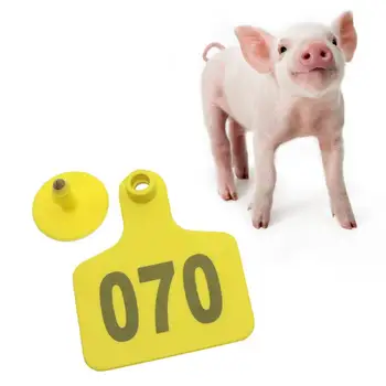 

100 Pcs Farm Aniamls Cow Pig Ear Tag Signs Farm Animal Identification Card with The Word Number