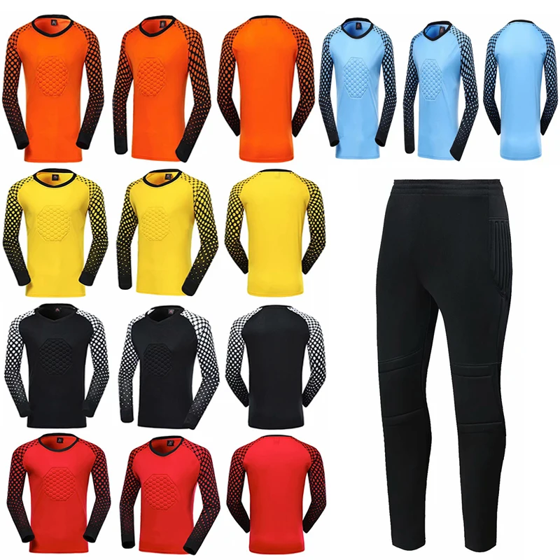 Мужская черная футболка вратаря с длинным рукавом комплект для взрослых