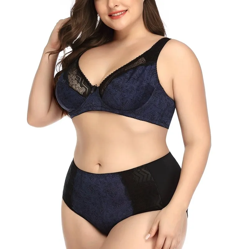 Beauwear Plus Size 38D-48D Bra Set Lingerie Non-foam Cup Push Up