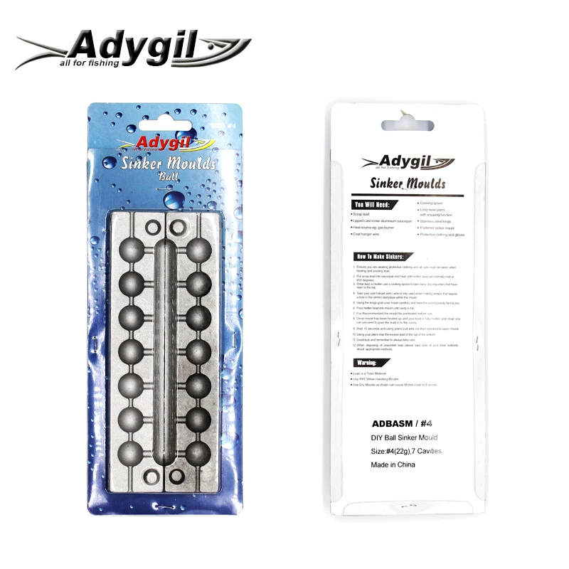 Adygil DIY рыболовный шар грузило плесень ADBASM/#4 шариковый грузило 22 г 7 полостей