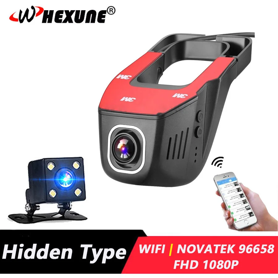 

WHEXUNE Hidden Mini Wifi Camera Car Dvr Dual Lens Auto Video Recorder Dashcam Registrator DVRs Dash Cams FHD 1080P Night vision
