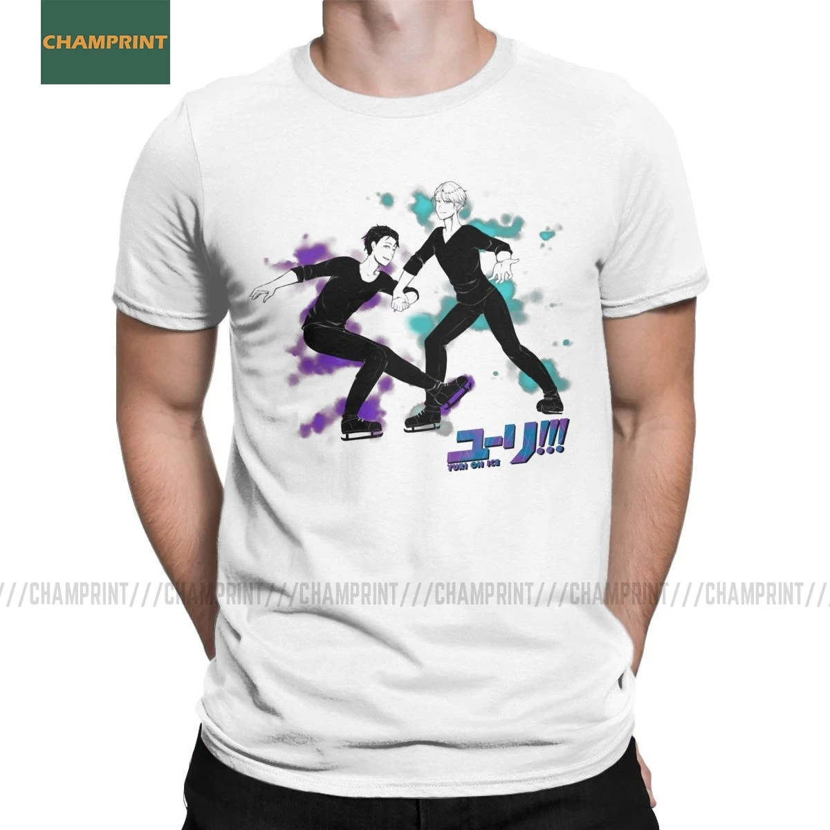 Мужская футболка Victuuri Victor Yuuri Yuri On Ice Plisetsky Tiger Yoi Nikiforov Yurio аниме хлопковые футболки