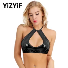 Женские бикини топы сценическая танцевальная клубная одежда Костюмы Топы блестящие металлические топы на бретелях с вырезами и ремешками пикантные топы для вечеринок