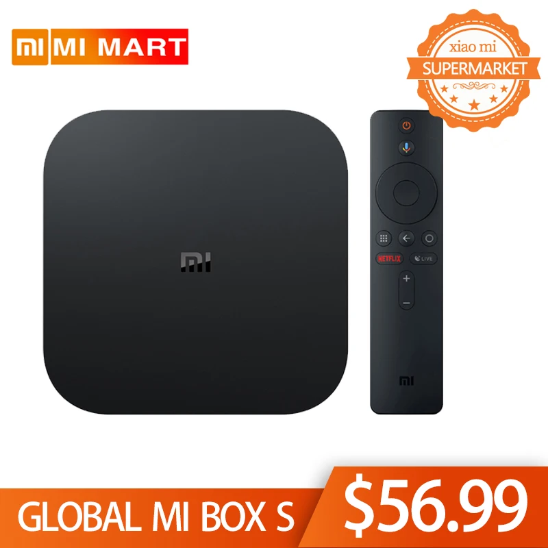 Xiaomi mi ТВ приставка S 4K HDR Android tv 8,1 Ultra HD 2G 8G wifi Google Cast Netflix телеприставка mi Box 4 медиаплеер