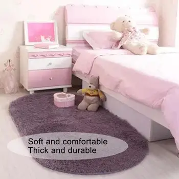 

40 * 60cm Ellipse Soft Woolen Carpet Plush Rug Children Bed Room Comfortable Home Thickened Wool Carpet For Bedroom Living Room
