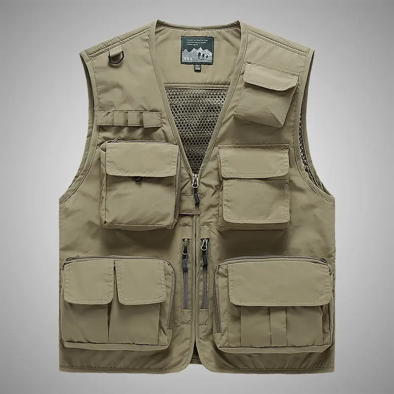 

Multi Pocket Thin Baggy Vest For Men Spring Autumn Male Casual Photographer Gilet Sleeveless Jacket Summer Mens Travel Waistcoat