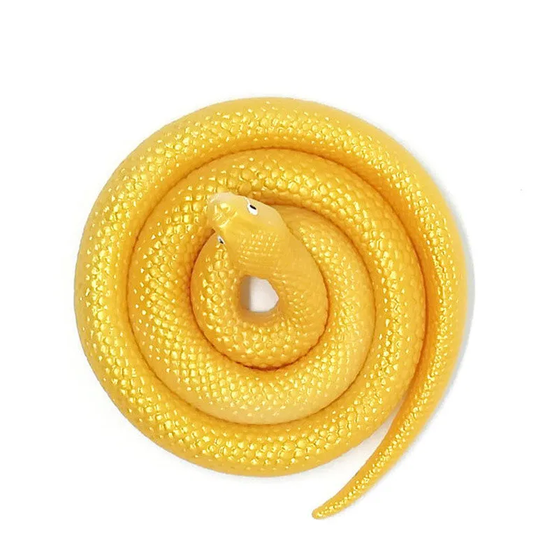 Золотой Rubber High Simulation Toy Snake Model 80CM Funny Scary Snake Kids Gag Toys Prank Funny Toys Halloween Prank Prop For Decor - Цвет: Золотой