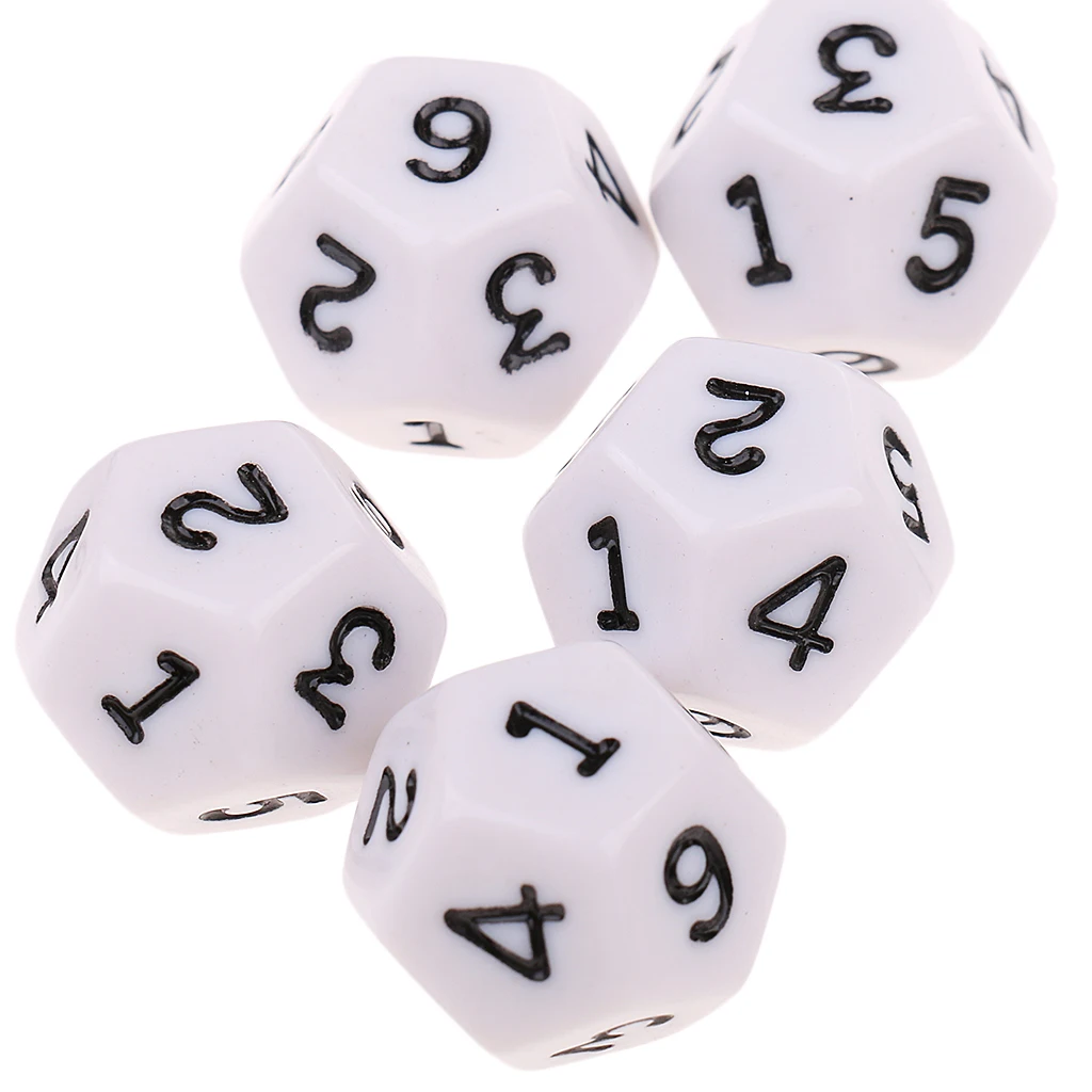 10x белые акриловые многогранные кости D12 tpg для взрослых MTG ролевые игрушки
