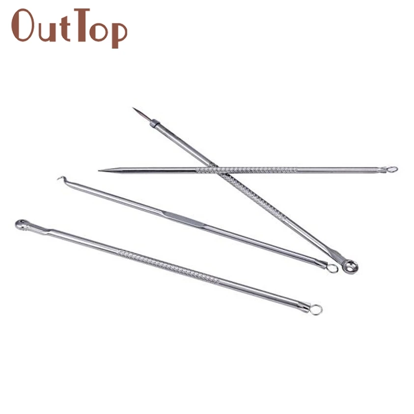 OutTop New and high quality newly 4pcs Blackhead Comedone Acne Blemish Remover Stainless Needles Remove Tool 04.26