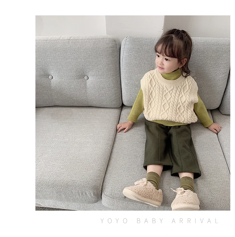 autumn winter new baby Girls Leisure Pants Children solid color loose leisure Trousers kids pants