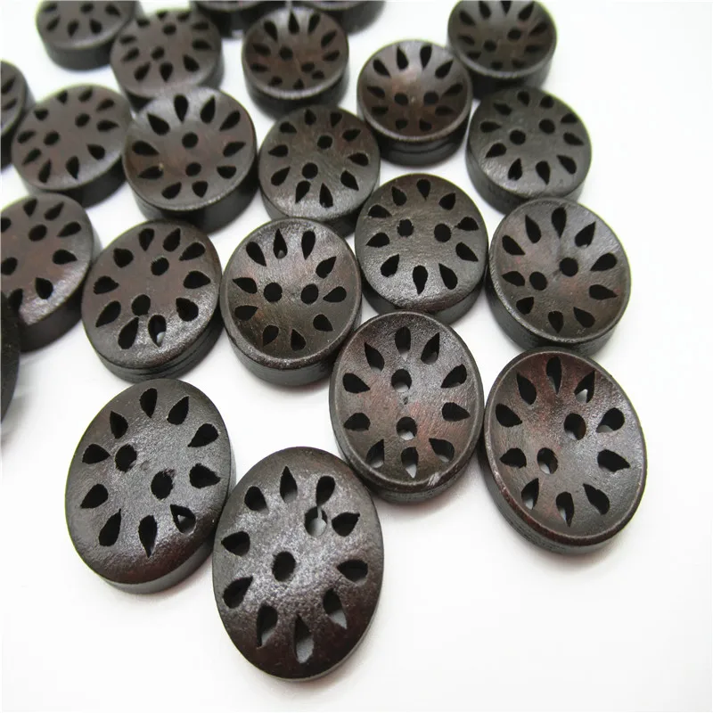 10/20PCS18mm деревянная пуговица, насыщенный кофейный цвет паз ажурным узором Фотофон в ретро стиле с изображением деревянного Пряжка швейная фурнитура K97