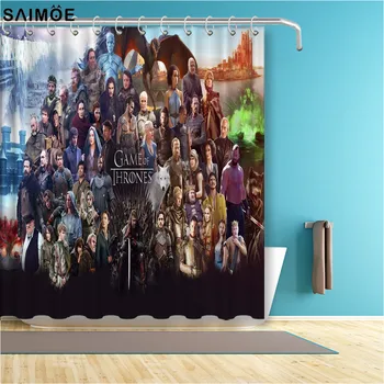 

Popular Game Of Thrones Series Bathroom Curtain 3D Anime Waterproof Shower Curtain Polyester Fabric Bath Curtain Shower Sets