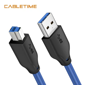 

CABLETIME USB Printer Cable USB3.0 AM to BM Cable Super Speed data sync Extension Printer for Computer Canon Lenovo Printer C273