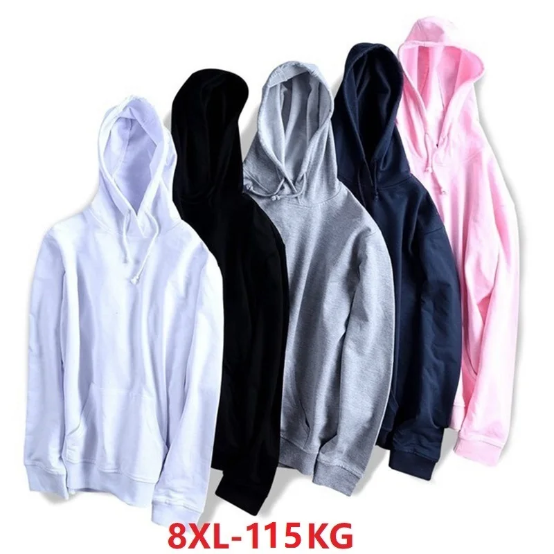 Mferlier/женские толстовки и свитера, однотонные, большие размеры, 5XL, 6XL, 7XL, 8XL, с капюшоном, с длинным рукавом, флисовые, серые, черные, женские толстовки
