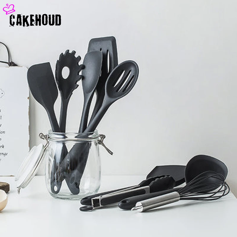 CAKEHOUD, силиконовая посуда, антипригарная посуда, инструмент для приготовления пищи, лопатка, половник, венчики для яиц, лопата, ложка, суп, набор кухонной посуды