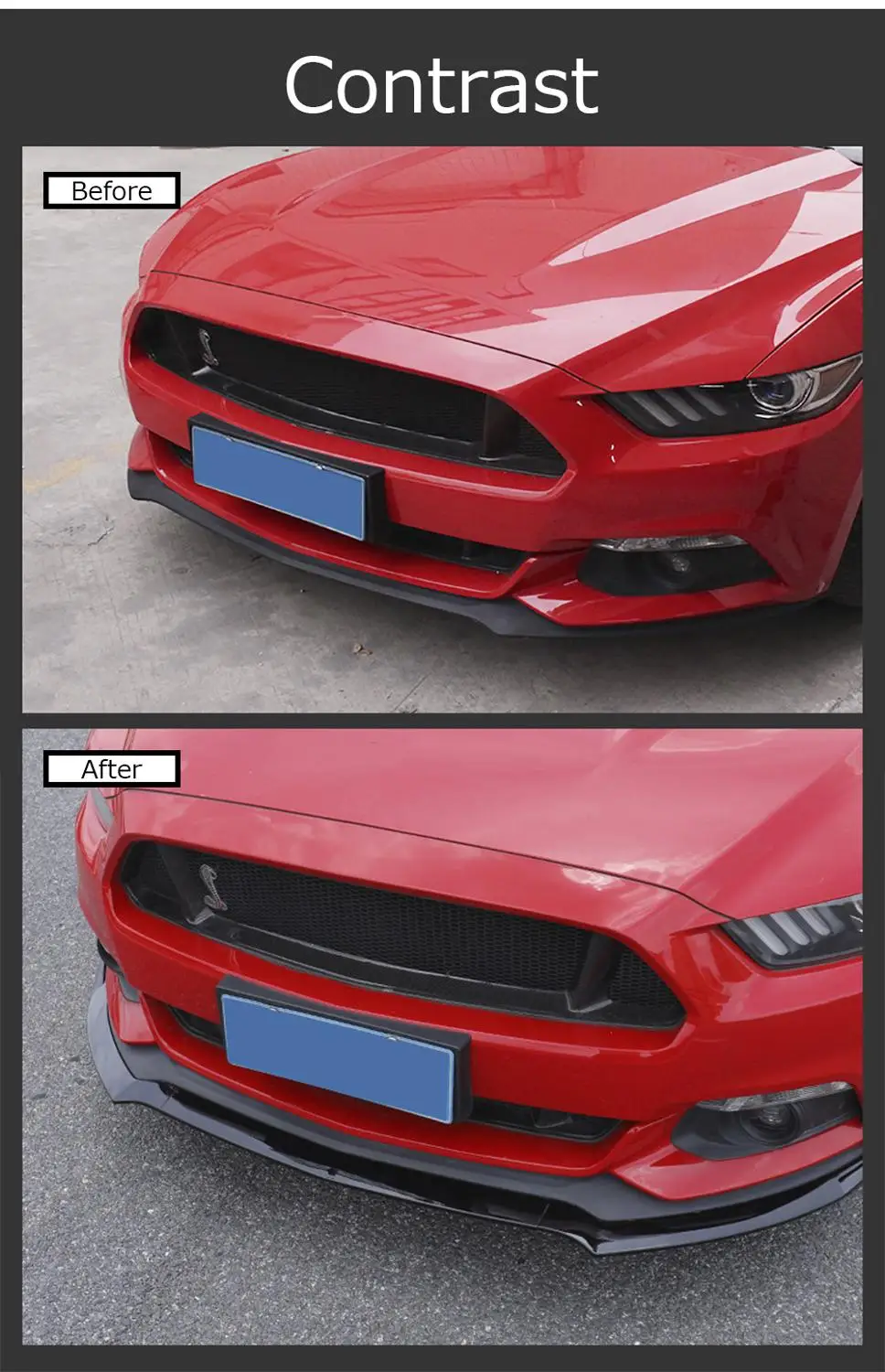 Подходит для Ford Mustang углеродное волокно передний бампер для губ подбородок спойлер разветвители диффузор наборы для тела Защитная крышка 3 шт